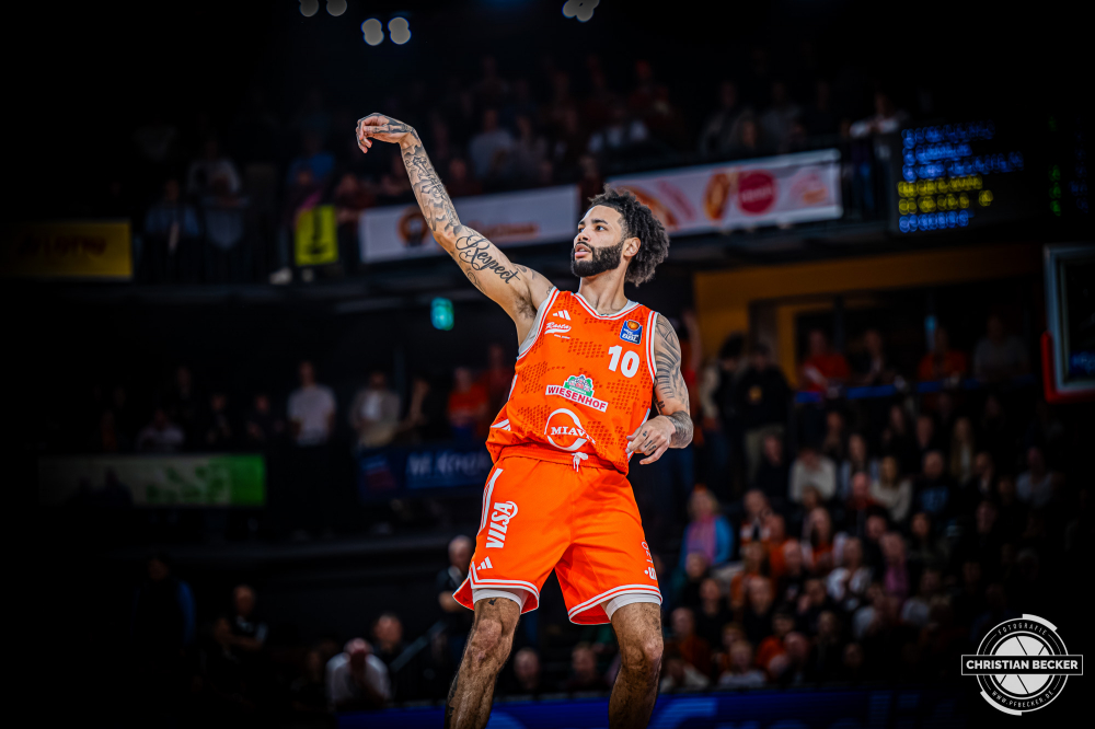 1. Basketball Bundesliga, easyCredit BBL, Saison 2025/2026, Herren, Hauptrunde, 24. Spieltag, 14.03.2026, RASTA Vechta - MHP Riesen Ludwigsburg
Tevin Brown (#10 - RASTA Vechta) w&auml;hrend der Partie
Schlüsselwörter: 1. Bundesliga;14.03.2026;24. Spieltag;BBL;Basketball;Hauptrunde;Liga;Ludwigsburg;MHP;RASTA;RASTA Dome;RIESEN;Saison 2025/2026;Vechta;easycredit