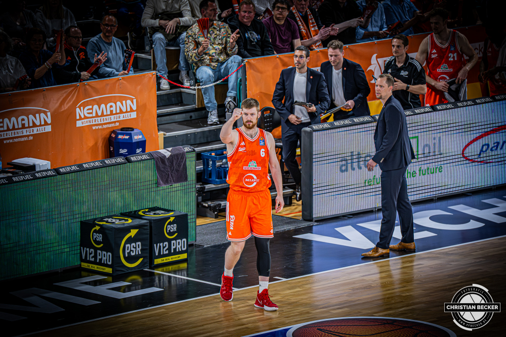 1. Basketball Bundesliga, easyCredit BBL, Saison 2025/2026, Herren, Play-Ins, Spiel um Platz 7, 12.05.2026, RASTA Vechta - Gladiators Trier
Luc van Slooten (#6 - RASTA Vechta) w&auml;hrend der Partie
Schlüsselwörter: 1. Bundesliga;12.05.2026;BBL;Basketball;Gladiators;Liga;Play-Ins;RASTA;RASTA Dome;Saison 2025/2026;Trier;VET-CONCEPT;Vechta;easycredit