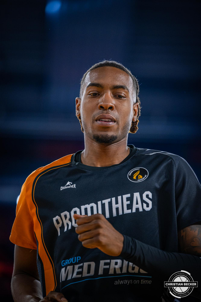 Basketball Champions League, Saison 2024/2025, Herren, Hauptrunde, 2. Spieltag, 09.10.2024, RASTA Vechta -  Promitheas Patras
Wes Iwundu (#25 - Promitheas Patras) vor der Partie
Schlüsselwörter: 09.10.2024;2. Spieltag;BCL;Basketball;Champions League;Hauptrunde;International;Liga;Patras;Promitheas;RASTA;RASTA Dome;Saison 2024/2025;Vechta