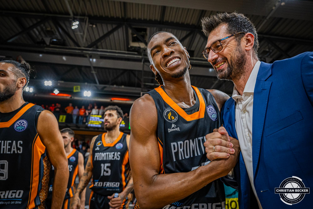 Basketball Champions League, Saison 2024/2025, Herren, Hauptrunde, 2. Spieltag, 09.10.2024, RASTA Vechta -  Promitheas Patras
Wes Iwundu (#25 - Promitheas Patras) nach der Partie
Schlüsselwörter: 09.10.2024;2. Spieltag;BCL;Basketball;Champions League;Hauptrunde;International;Liga;Patras;Promitheas;RASTA;RASTA Dome;Saison 2024/2025;Vechta