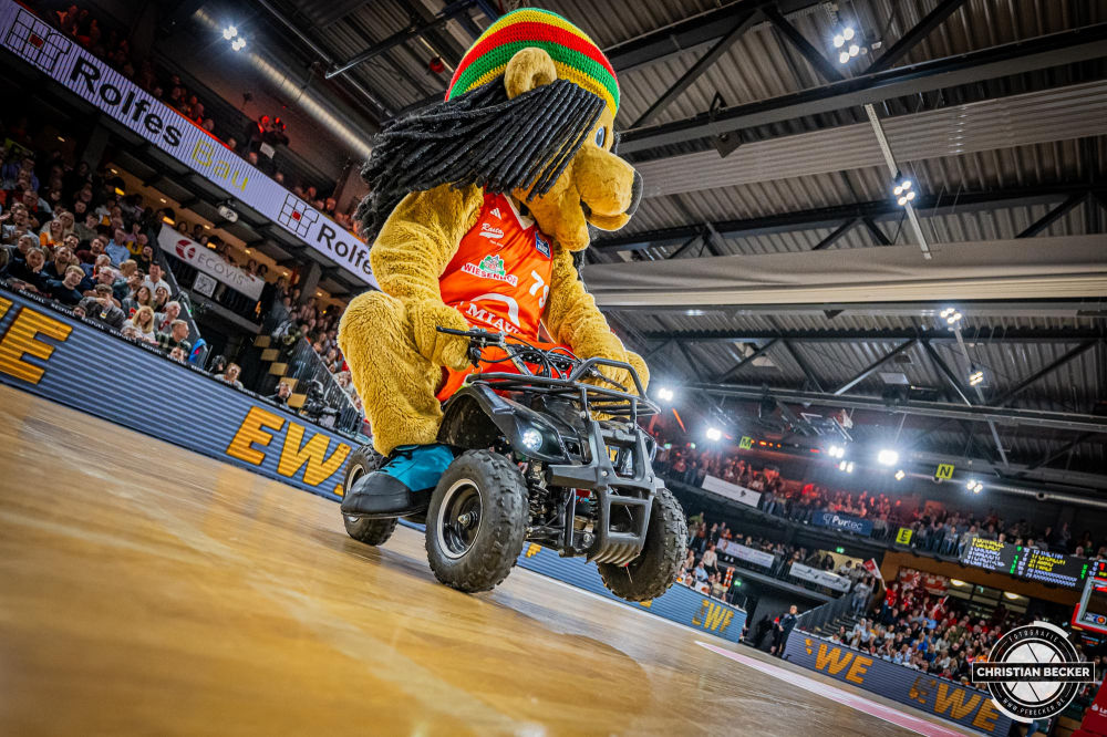 1. Basketball Bundesliga, easyCredit BBL, Saison 2024/2025, Herren, Hauptrunde, 8. Spieltag, 08.11.2024, RASTA Vechta -  Bamberg Baskets
Bob (Maskottchen - RASTA Vechta) w&auml;hrend der Partie
Schlüsselwörter: 08.11.2024;1. Bundesliga;8. Spieltag;BBL;Bamberg;Basketball;Baskets;Hauptrunde;Liga;RASTA;RASTA Dome;Saison 2024/2025;Vechta;easycredit