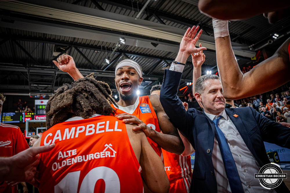 1. Basketball Bundesliga, easyCredit BBL, Saison 2024/2025, Herren, Hauptrunde, 3. Spieltag, 30.01.2025, RASTA Vechta -  L&ouml;wen Braunschweig
Brandon Randolph (#8 - RASTA Vechta) nach der Partie
Schlüsselwörter: 1. Bundesliga;3. Spieltag;30.01.2025;BBL;Basketball;Braunschweig;Hauptrunde;Liga;L&ouml;wen;RASTA;RASTA Dome;Saison 2024/2025;Vechta;easycredit