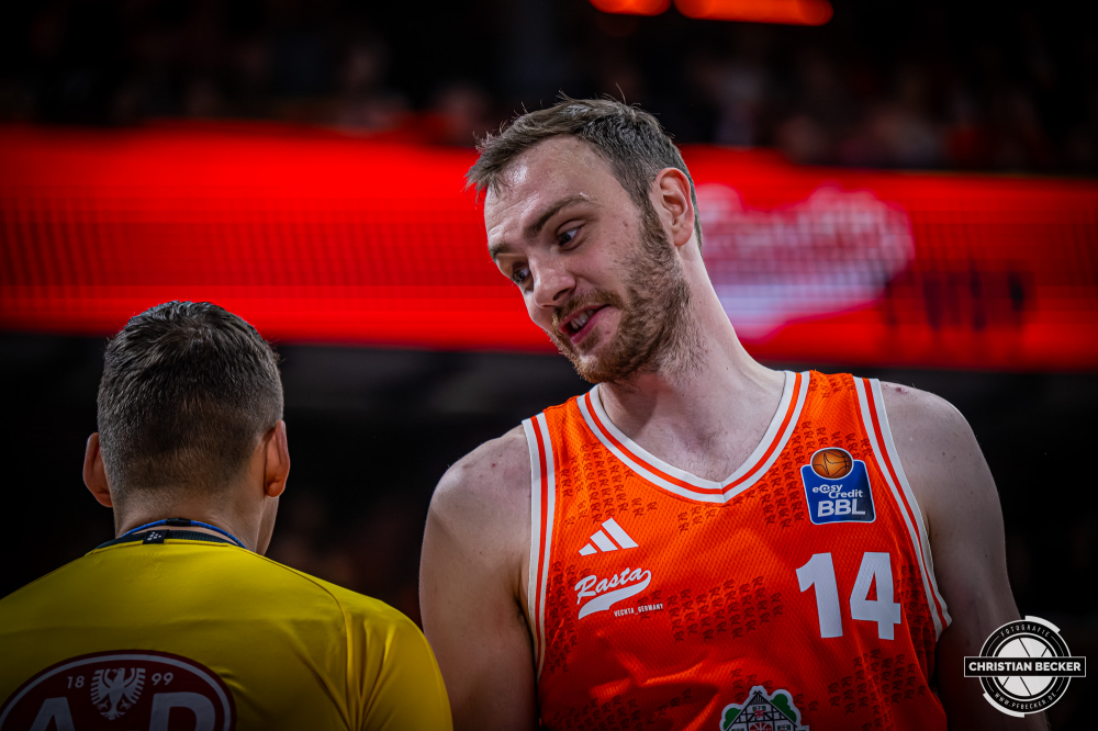 1. Basketball Bundesliga, easyCredit BBL, Saison 2025/2026, Herren, Hauptrunde, 24. Spieltag, 14.03.2026, RASTA Vechta - MHP Riesen Ludwigsburg
Philipp Herkenhoff (#14 - RASTA Vechta) w&auml;hrend der Partie
Schlüsselwörter: 1. Bundesliga;14.03.2026;24. Spieltag;BBL;Basketball;Hauptrunde;Liga;Ludwigsburg;MHP;RASTA;RASTA Dome;RIESEN;Saison 2025/2026;Vechta;easycredit