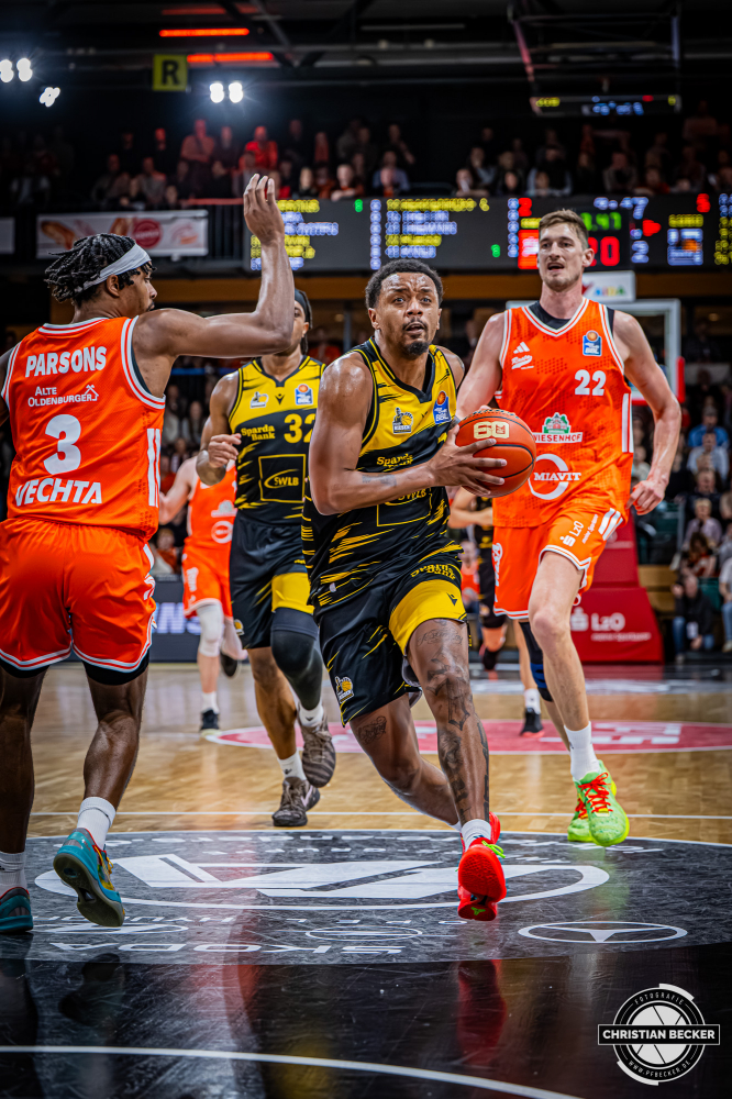1. Basketball Bundesliga, easyCredit BBL, Saison 2025/2026, Herren, Hauptrunde, 24. Spieltag, 14.03.2026, RASTA Vechta - MHP Riesen Ludwigsburg
Elijah Hughes (#7 - MHP Riesen Ludwigsburg) in Aktion
Schlüsselwörter: 1. Bundesliga;14.03.2026;24. Spieltag;BBL;Basketball;Hauptrunde;Liga;Ludwigsburg;MHP;RASTA;RASTA Dome;RIESEN;Saison 2025/2026;Vechta;easycredit